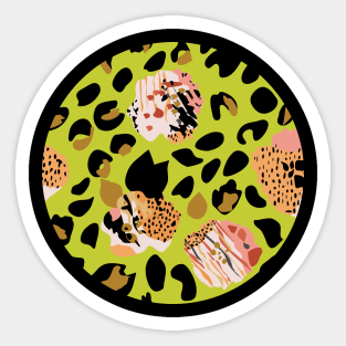 Modern abstract rose and leopard texture Sticker